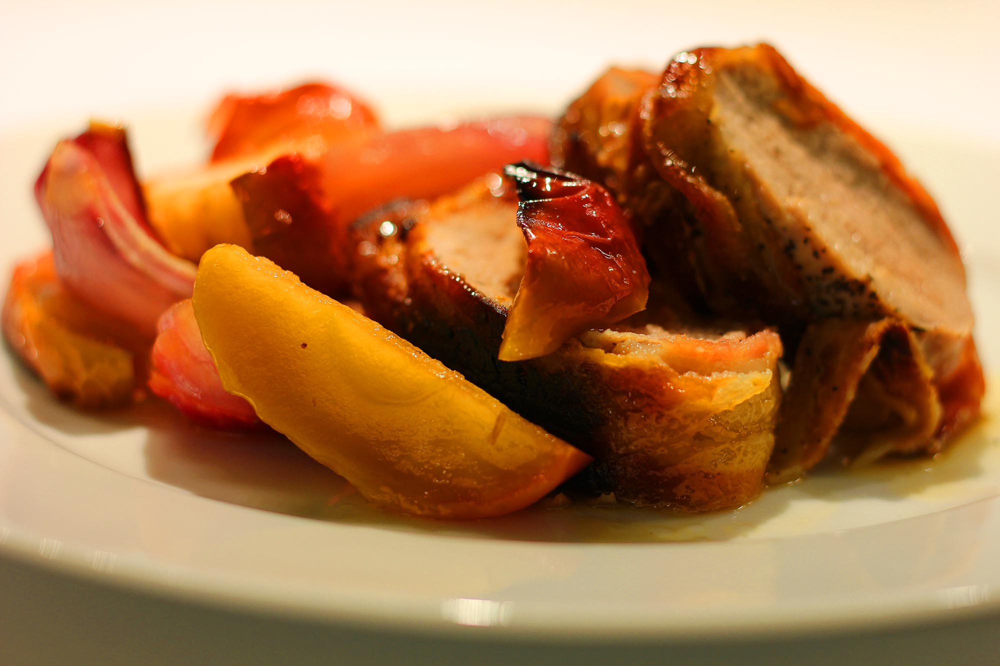 Maple Glazed Bacon Wrapped Pork Tenderloin - Inspired Cuisine
