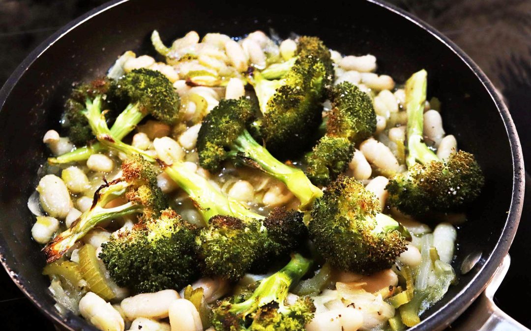 Crème Fraîche, Charred Broccoli, Aromatics & Creamy Cannellini Beans