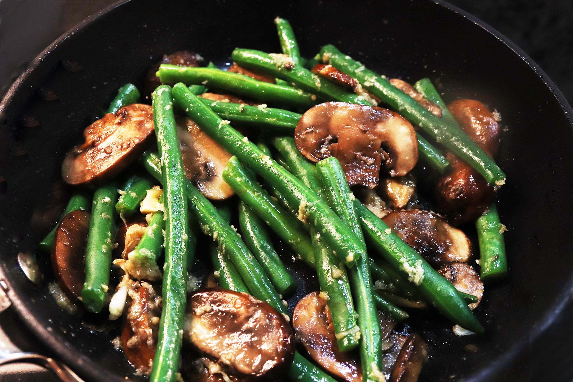 Mushroom &amp; Green Bean Skillet in Garlic Butter - Inspired Cuisine