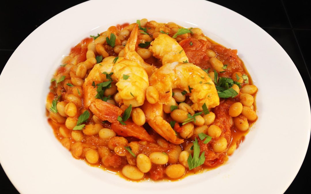 Garlic Shrimp with Spanish White Beans